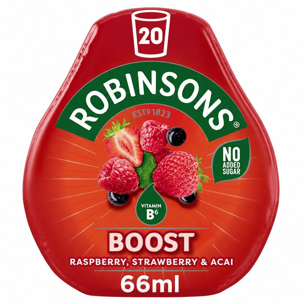 Robinsons Boost Benefit Drops Raspberry Strawberry & Acai with Vitamin B6 66ml