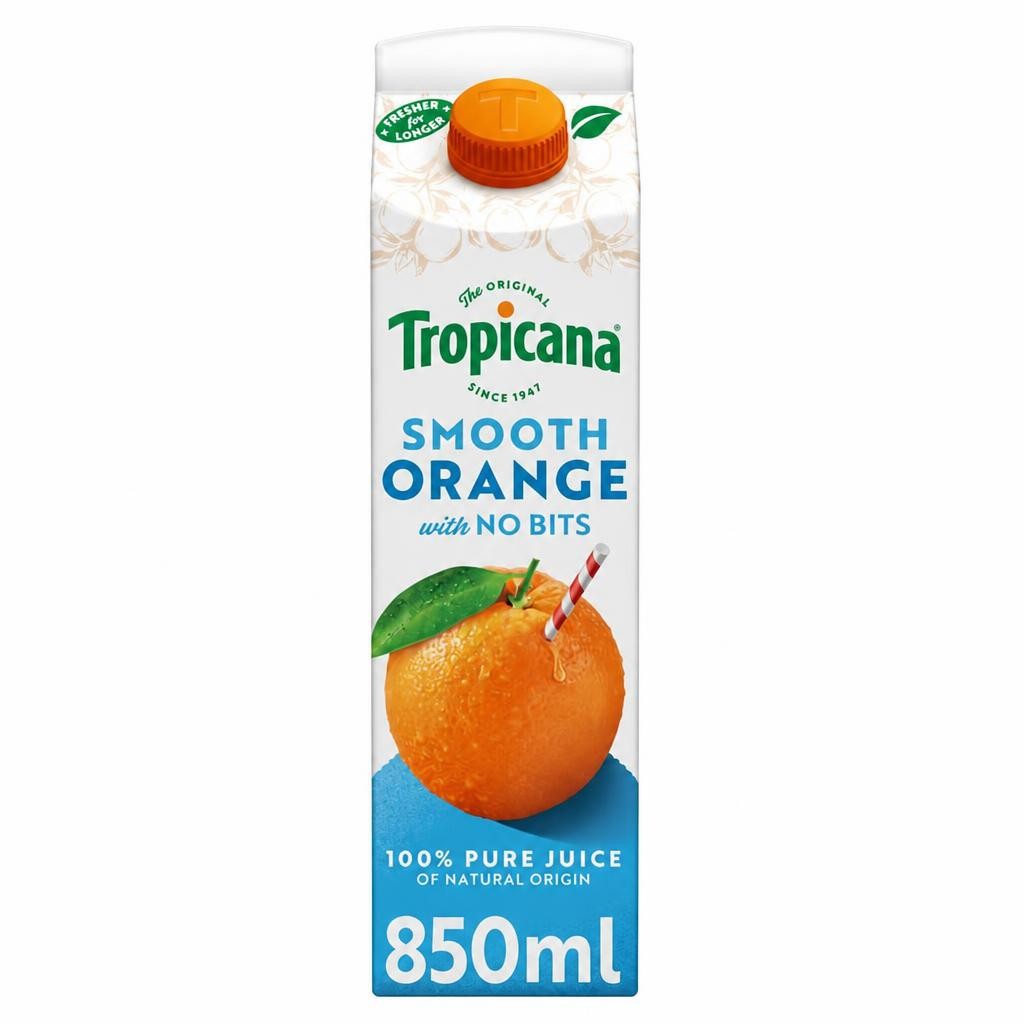Tropicana Smooth Orange with No Bits 850ml