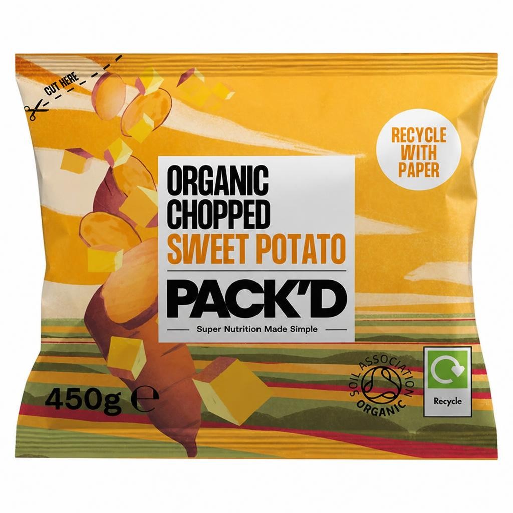PACK'D Organic Chopped Sweet Potato 450g