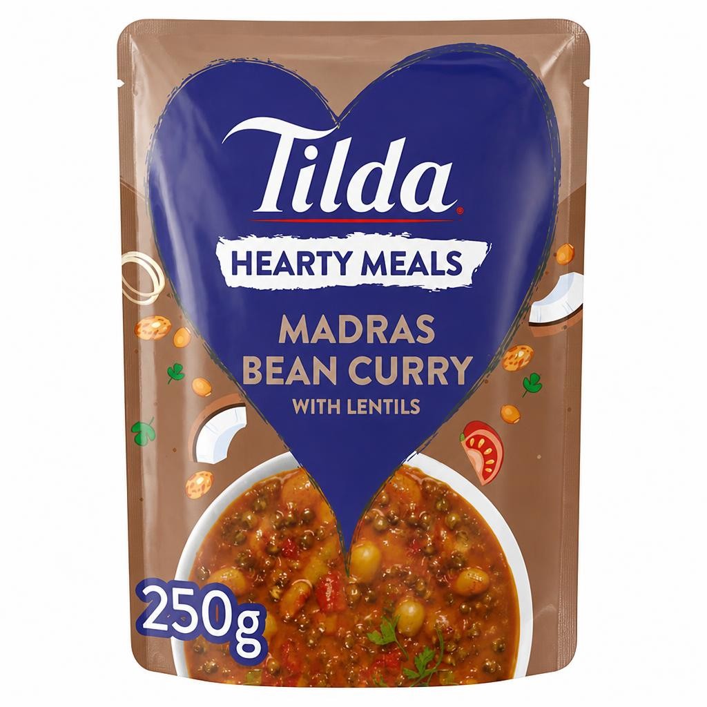 Tilda Hearty Meals Madras Bean Curry with Lentils 250g
