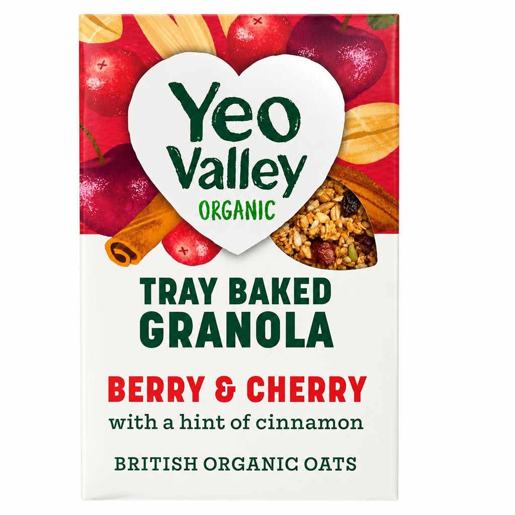 Yeo Valley Organic Tray Baked Granola Berry & Cherry 360g