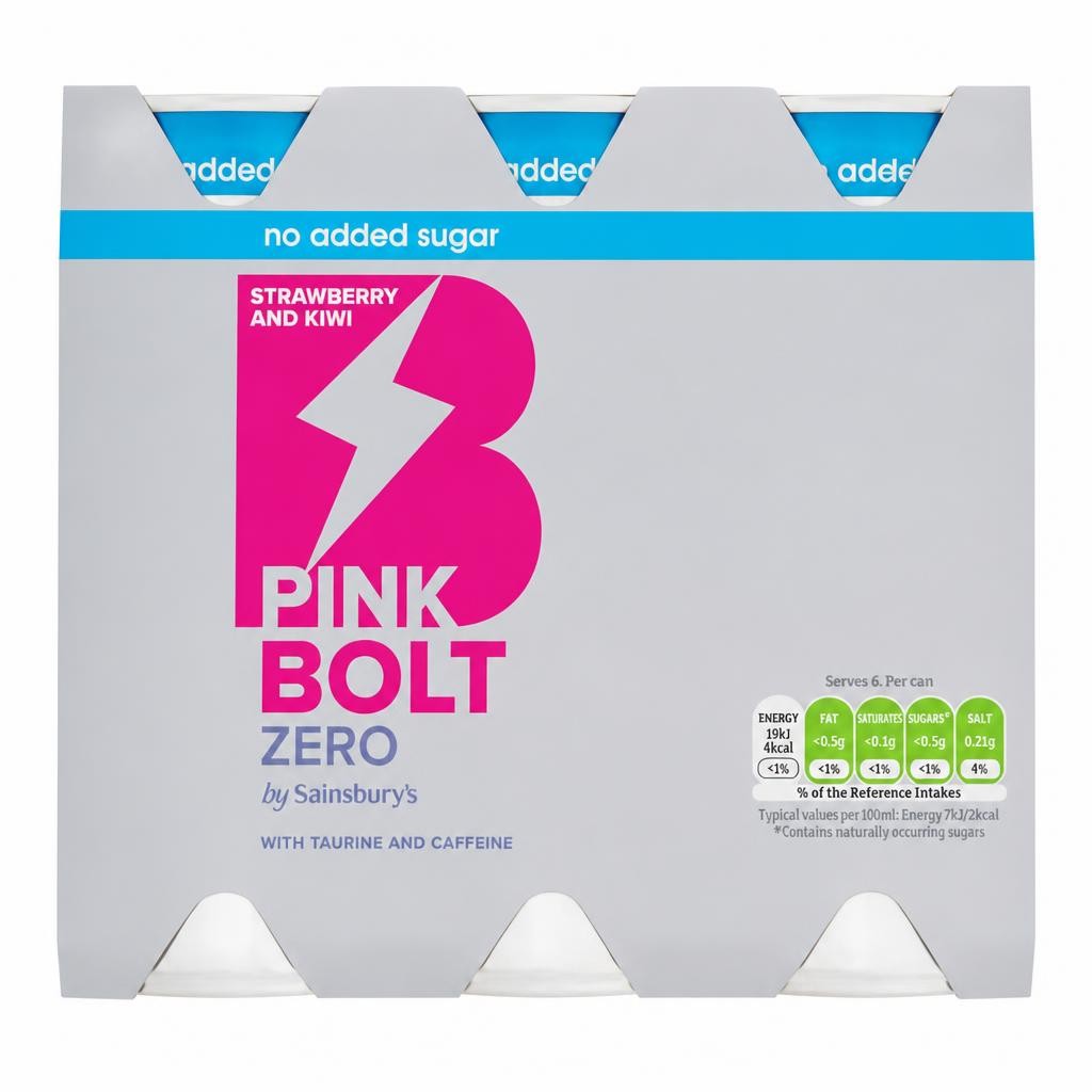 Sainsbury's Pink Bolt Zero 6x250ml