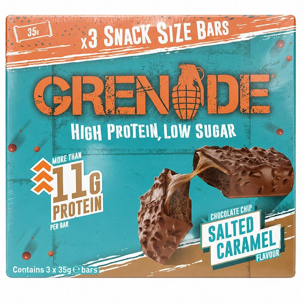Grenade Snack Size Bars Chocolate Chip Salted Caramel Flavour 3x35g