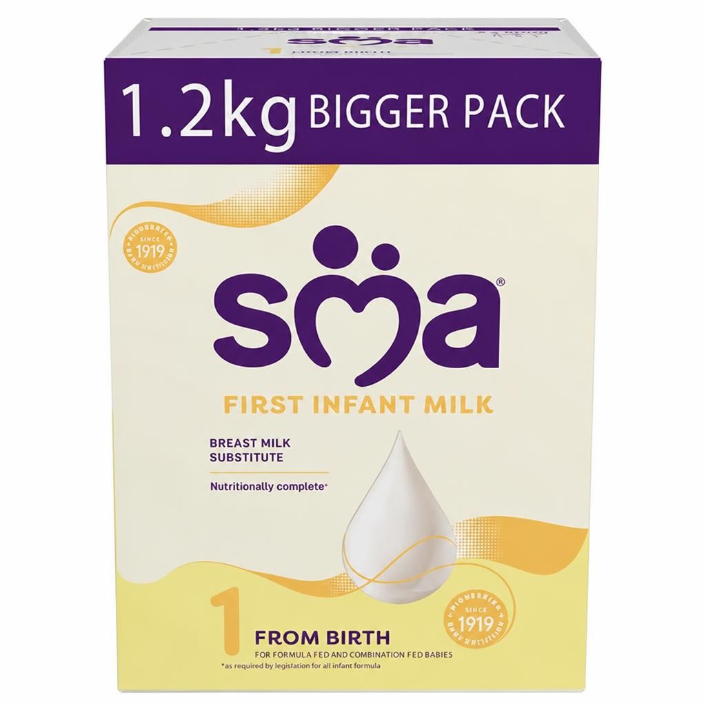 SMA First Infant Baby Milk Powder Formula from birth 1.2kg (2x600g)