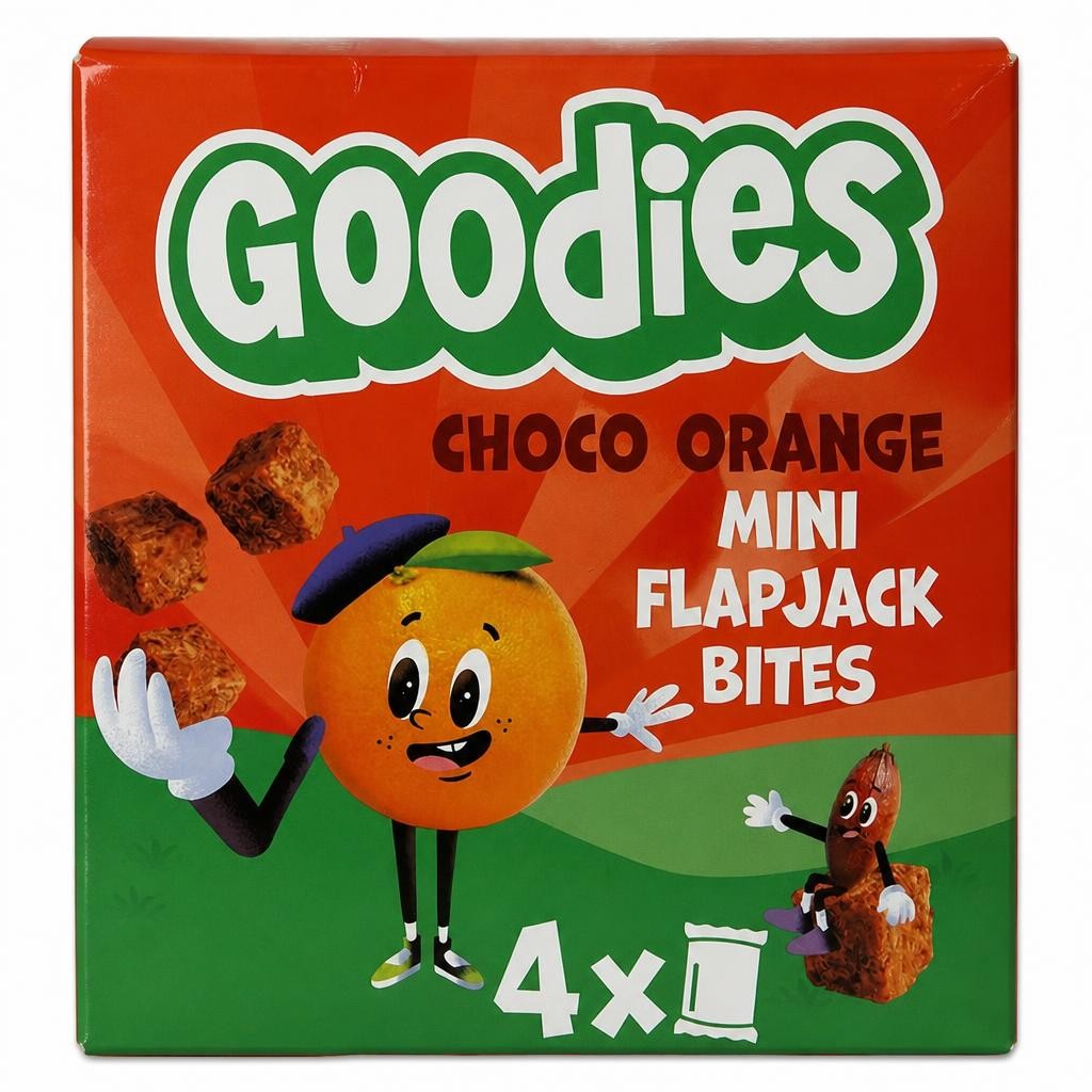 Goodies Chocolate Orange Mini Flapjack Oat Bar Bites Kids Snacks Multipack 4 x 23g