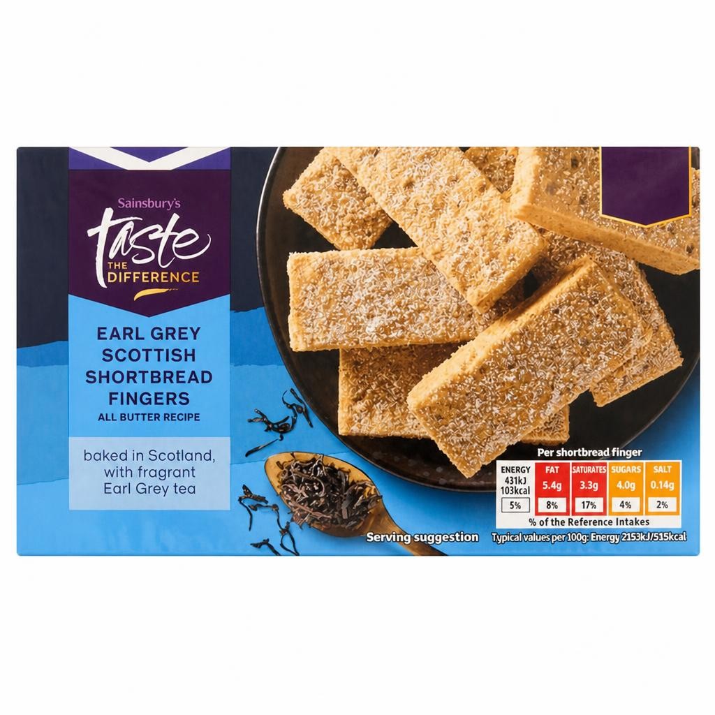 Sainsbury's Earl Grey Scottish Shortbread Fingers, Taste the Difference 160g
