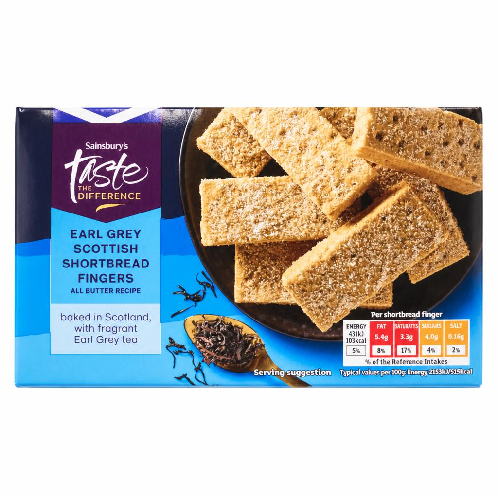 Sainsbury's Earl Grey Scottish Shortbread Fingers, Taste the Difference 160g