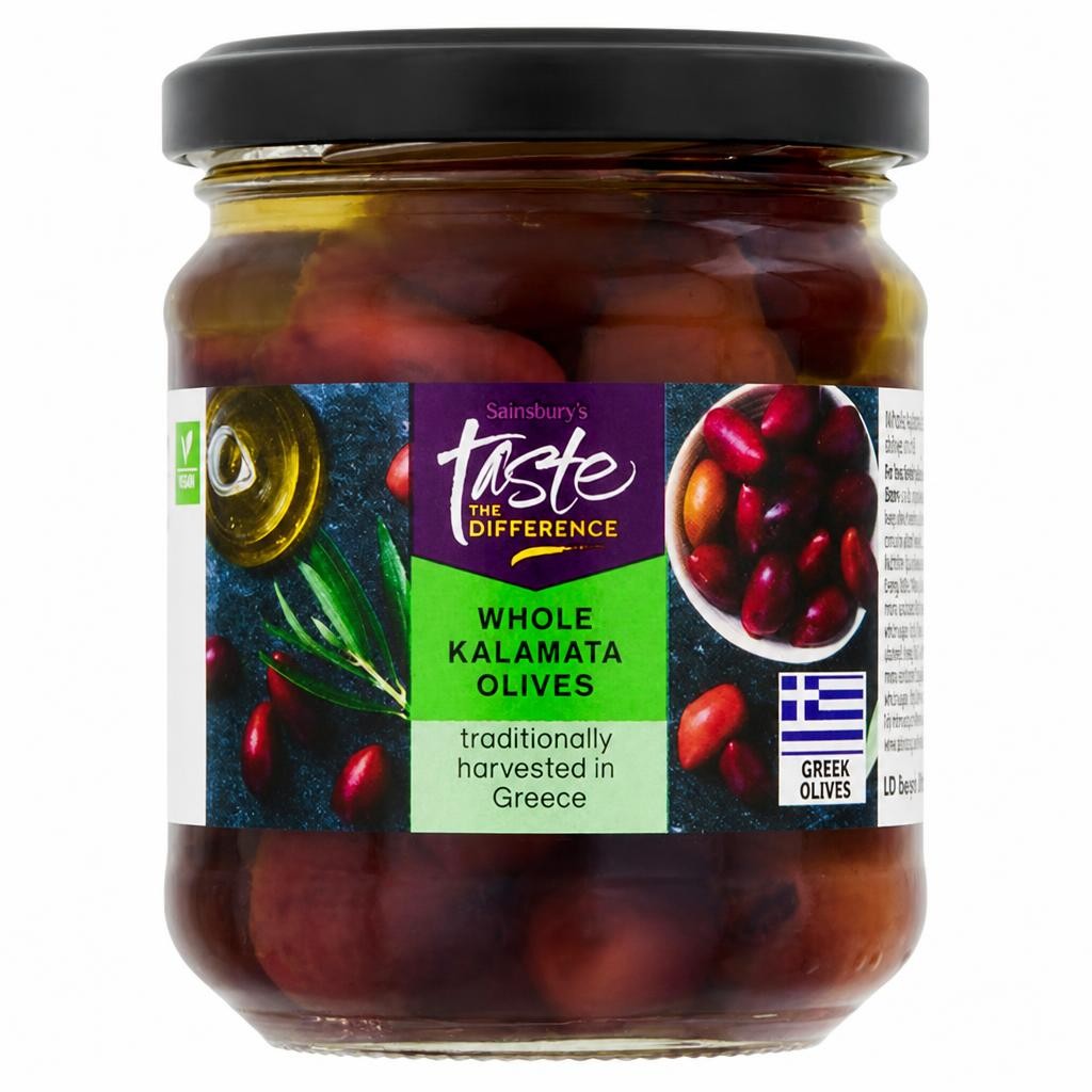 Sainsbury's Whole Kalamata Olives, Taste the Difference 180g (110*)