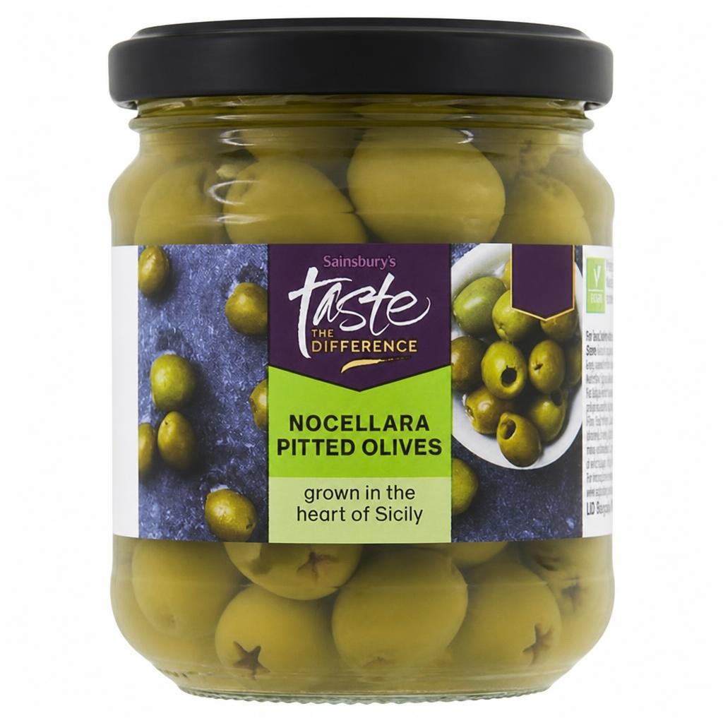 Sainsbury's Nocellara Pitted Olives, Taste the Difference 180g