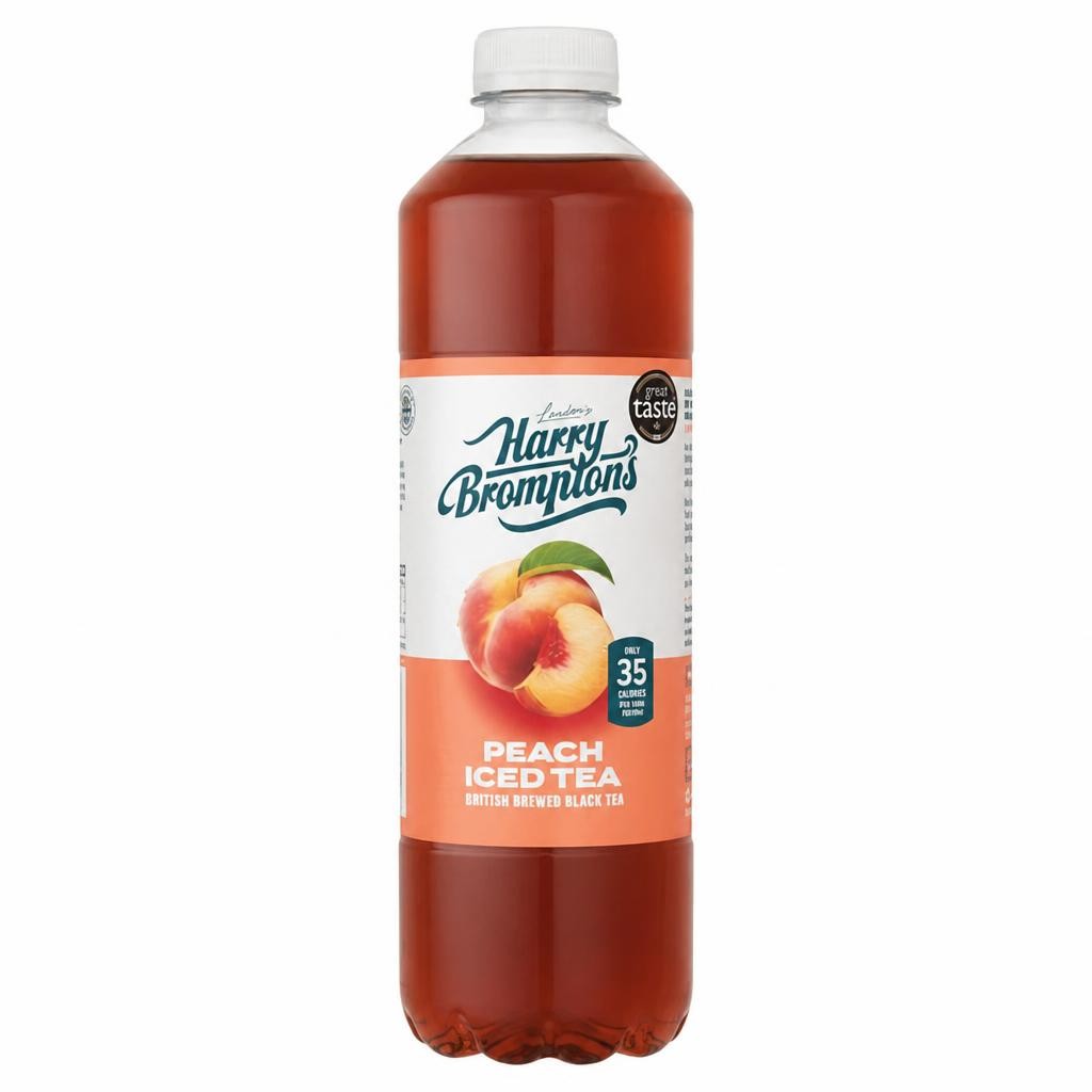 Harry Brompton's Peach Iced Tea British Brewed Black Tea 1.25L