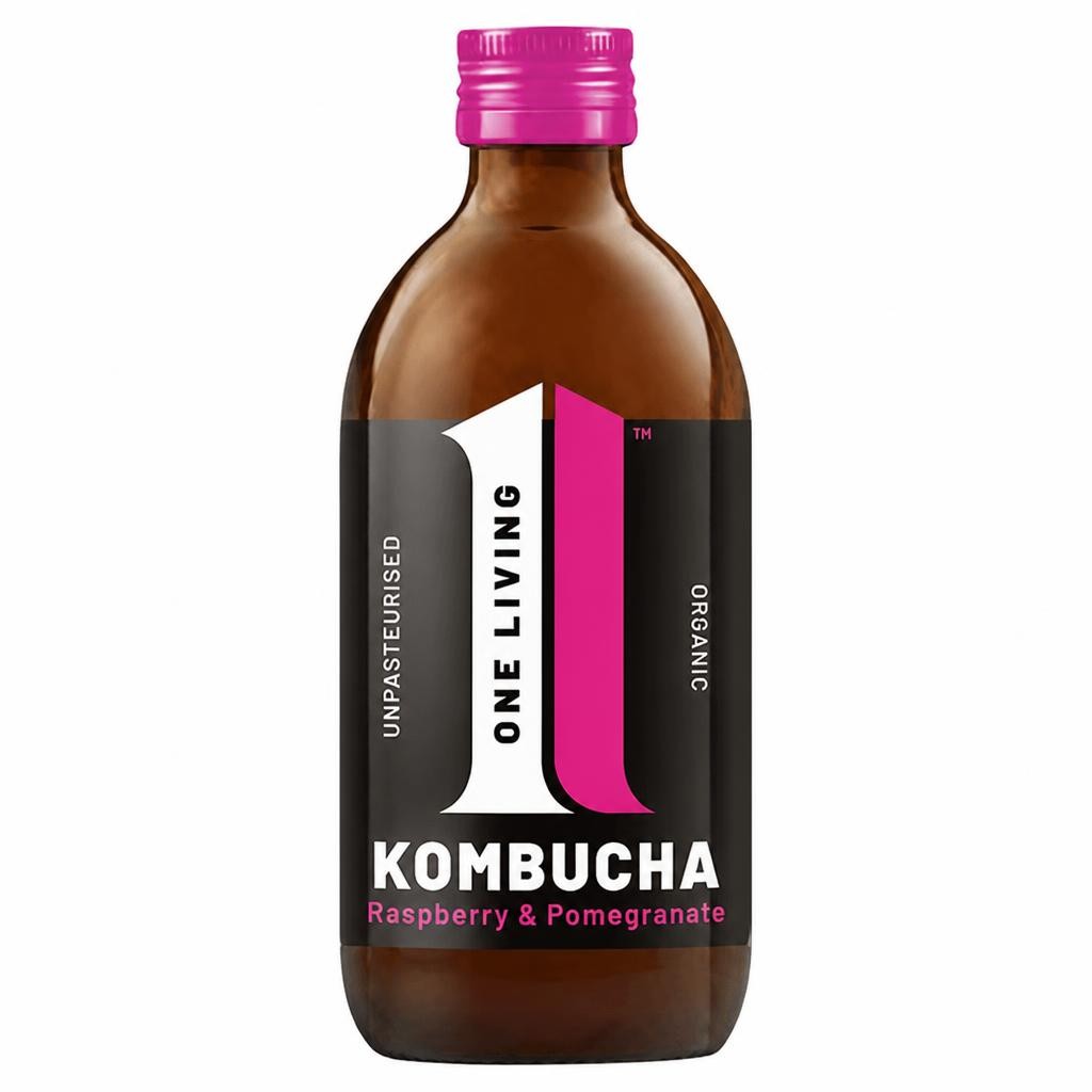 One Living Organic Kombucha Raspberry & Pomegranate 330ml