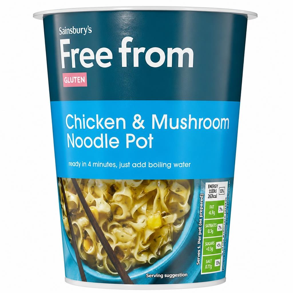 Sainsbury's Free From Chicken & Mushroom Noodle Pot 75g
