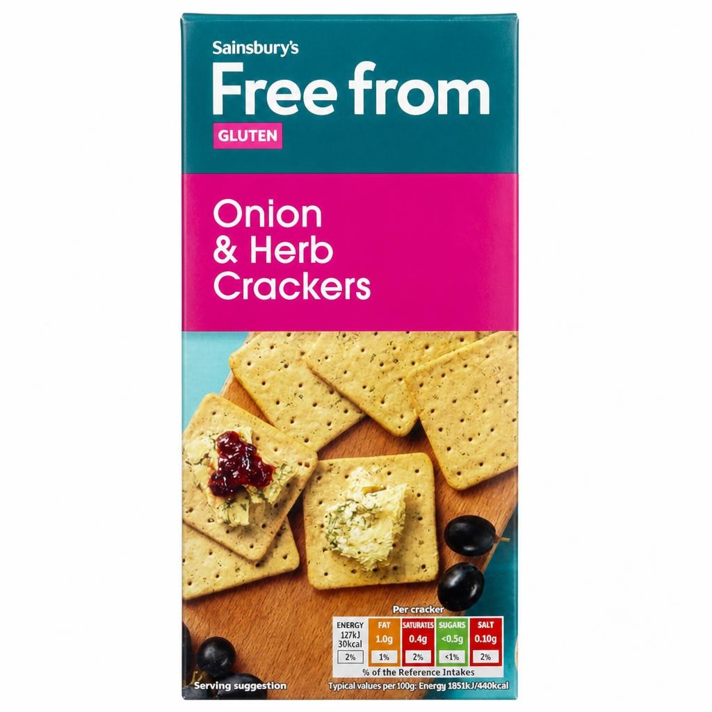 Sainsbury's Free From Onion & Herb Crackers 137g