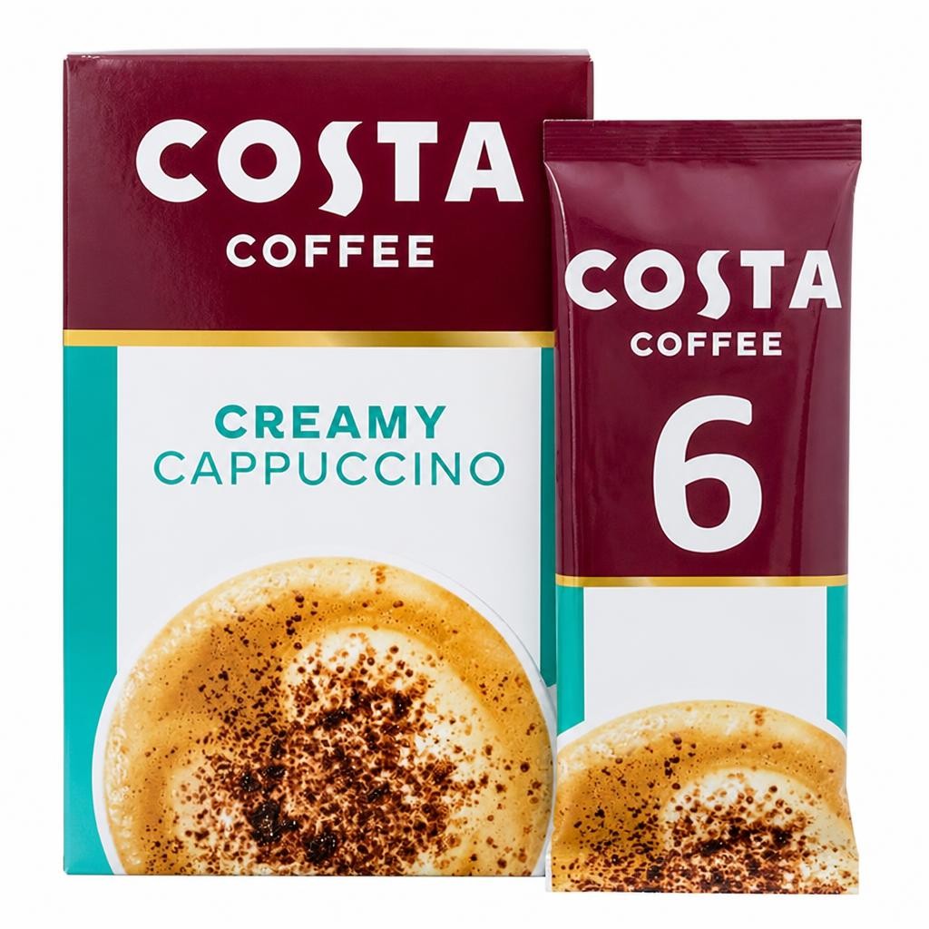 Costa Coffee Creamy Cappuccino Sachets Drinks 6x17g