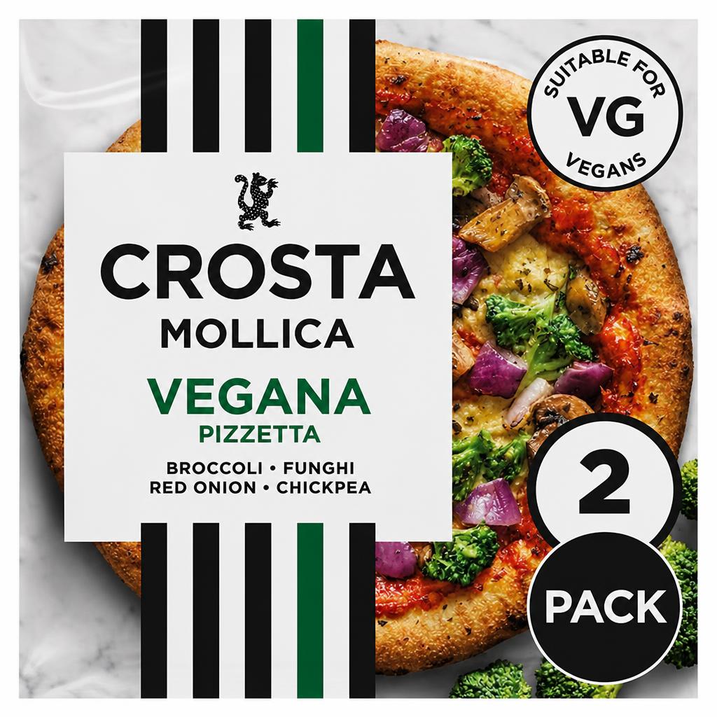 Crosta & Mollica Vegana Sourdough Pizza Broccoli Red Onion, Mushroom & Chickpea 502g