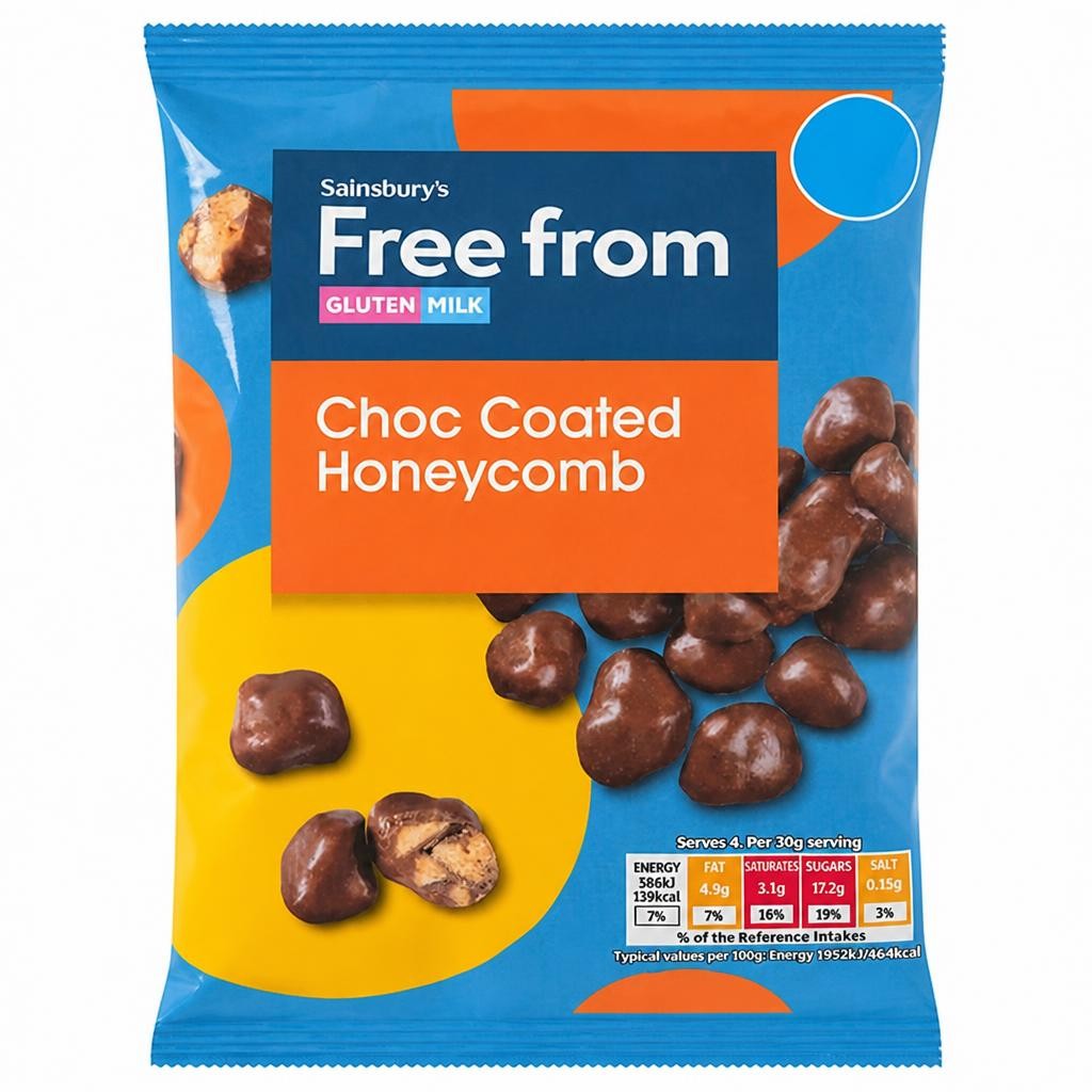 Sainsbury's Free From Choc Coated Honeycomb 120g