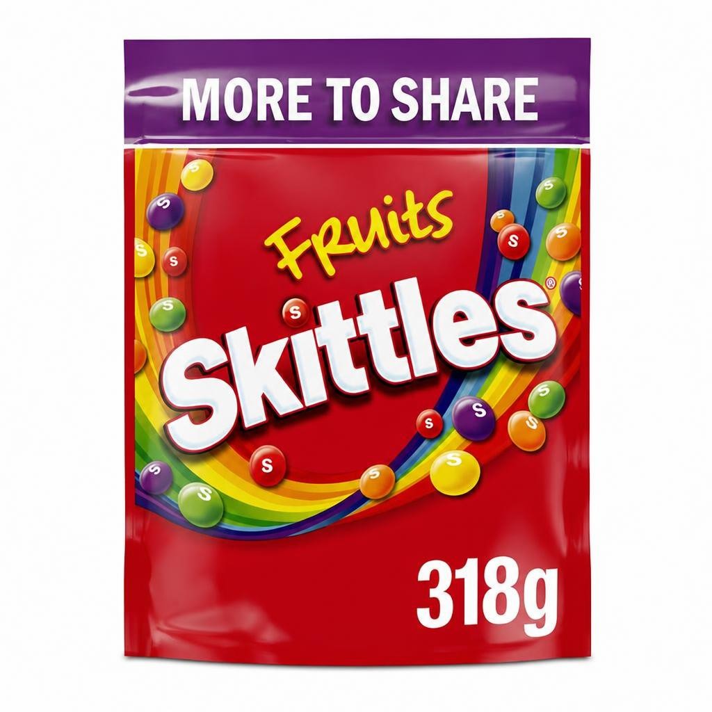 Skittles Vegan Chewy Sweets Fruit Flavoured Sharing Pouch Bag 318g