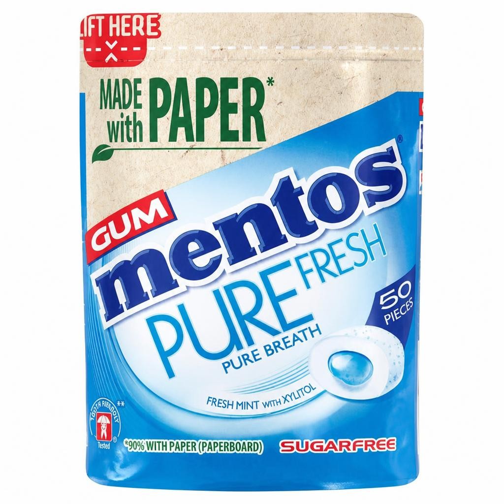 Mentos Gum Pure Fresh Fresh Mint Pieces x50 100g
