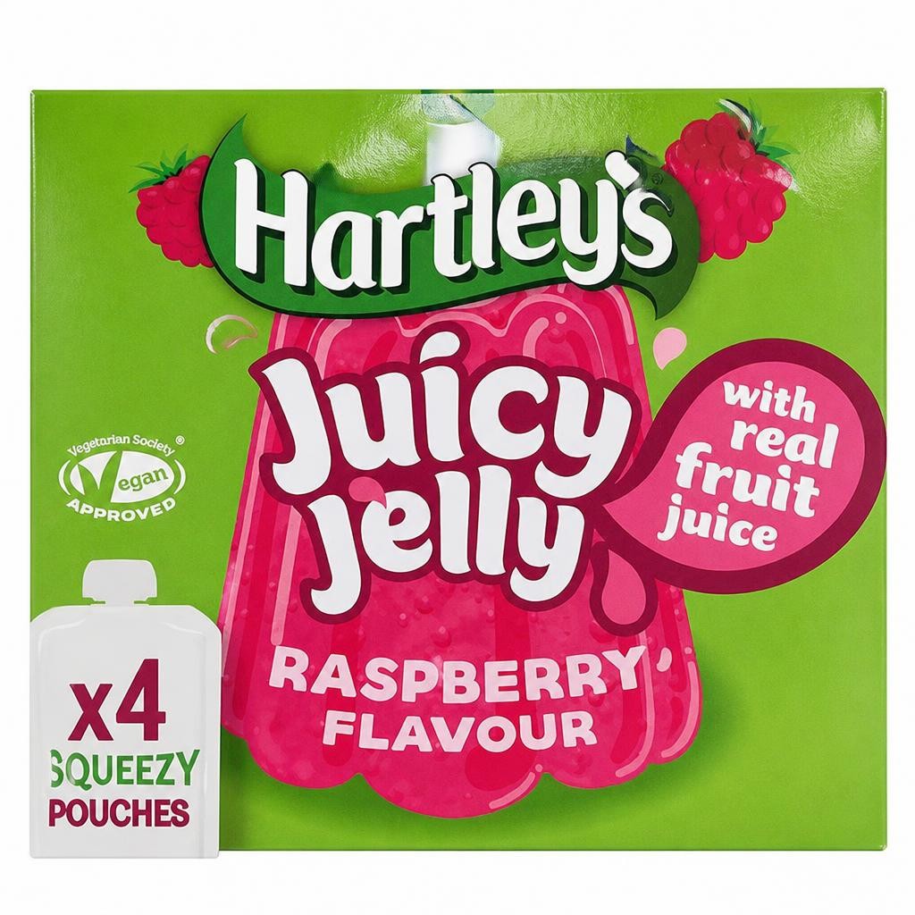 Hartley's Raspberry Flavour Juice Jelly Pouches 4 x 90g