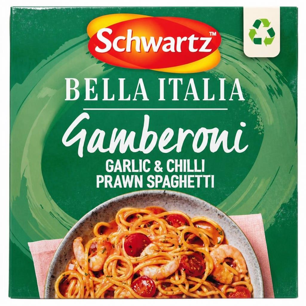 Schwartz Bella Italia Gamberoni Garlic & Chilli Prawn Spaghetti 35g