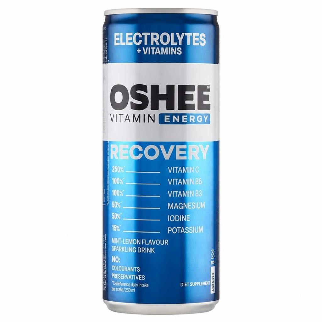 Oshee Vitamin Recovery Diet Supplement Mint-Lemon Flavour Sparkling Drink 250ml