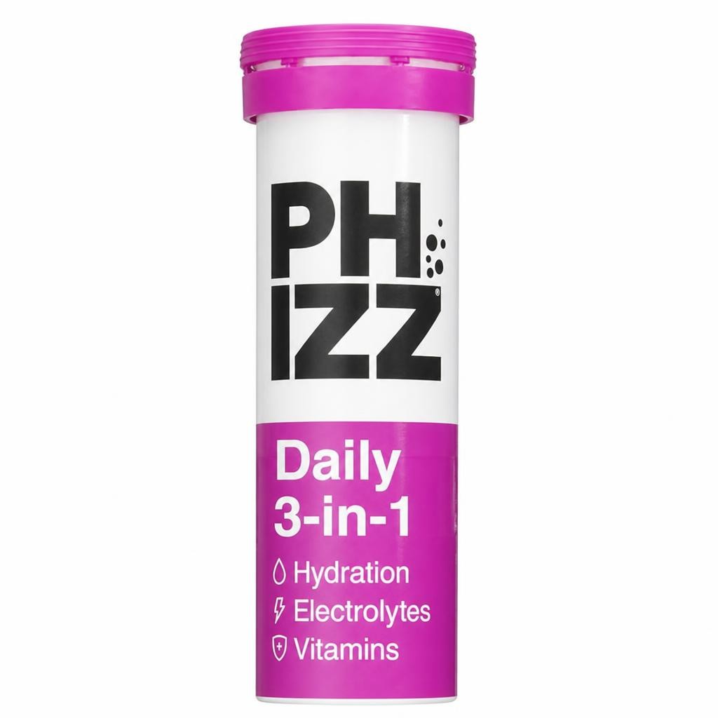 Phizz Daily 3-in-1 Hydration, Electrolytes & Vitamins Effervescent Tablets Apple + Blackcurrant x20 Tablets