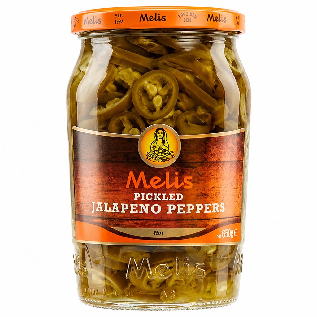 Melis Pickled Hot Jalapeno Peppers 650g