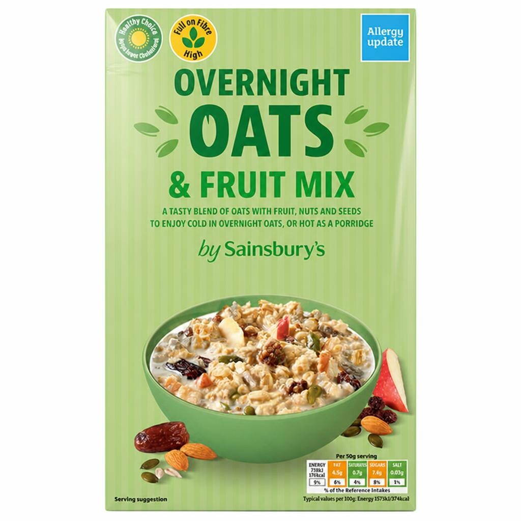 Sainsbury's Overnight Oats & Fruit Mix 500g