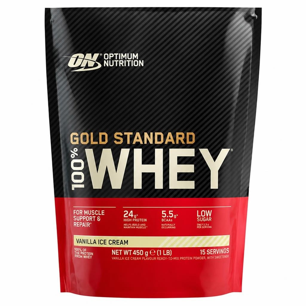 Optimum Nutrition Gold Standard Whey Protein Powder Vanilla Ice Cream Flavour 15 servings 450g