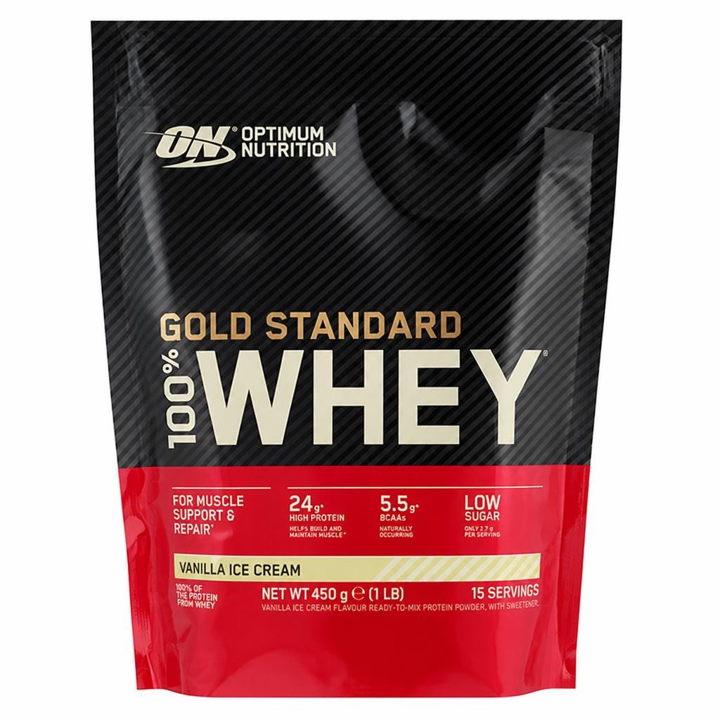 Optimum Nutrition Gold Standard Whey Protein Powder Vanilla Ice Cream Flavour 15 servings 450g