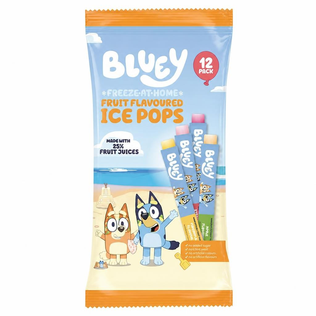 Bluey Fruit Flavoured Ice Pops 12 x 45ml