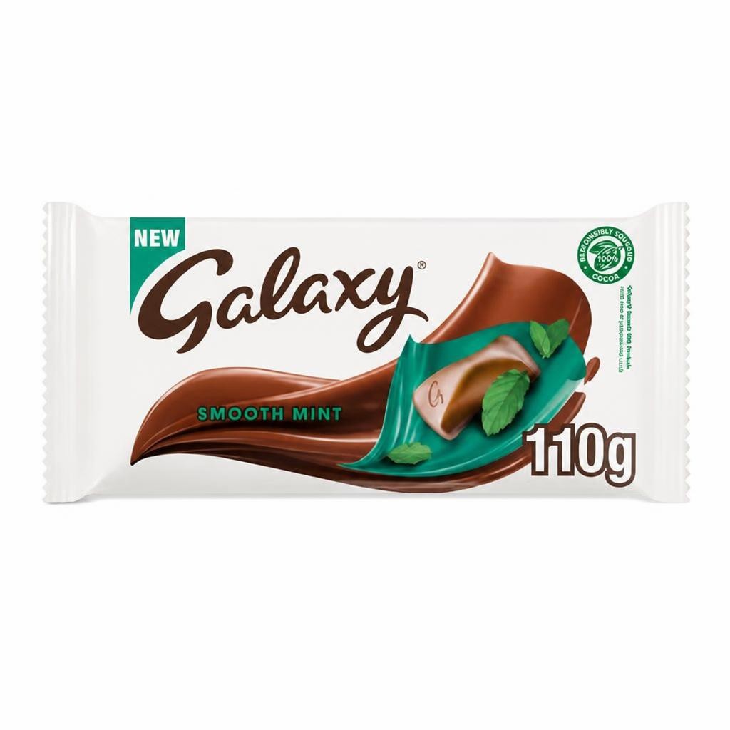 Galaxy Smooth Mint Chocolate Block Bar 110g