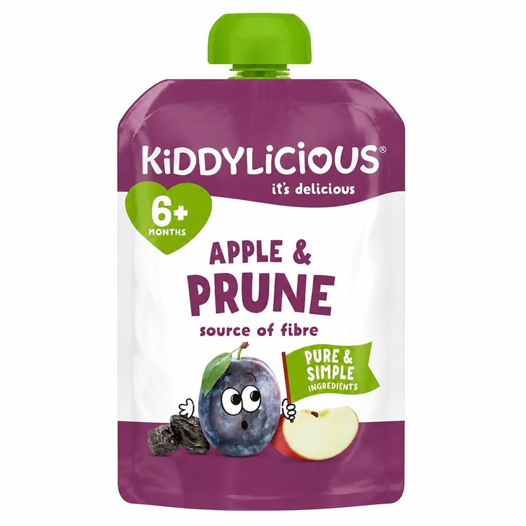 Kiddylicious Apple & Prune Pouch Baby Food 100g