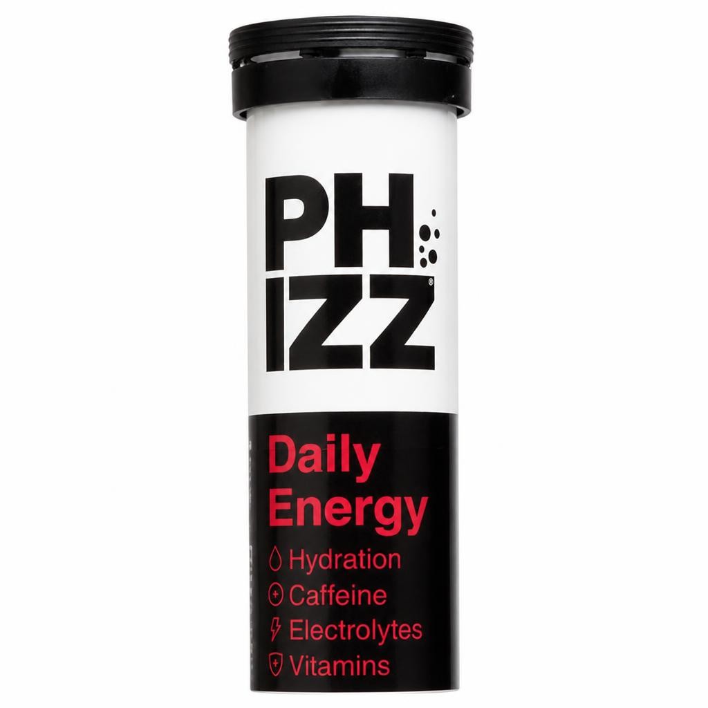 Phizz Daily Energy, Hydration, Caffeine, Electrolytes & Vitamins Effervescent Tablets Cherry x20 Tablets
