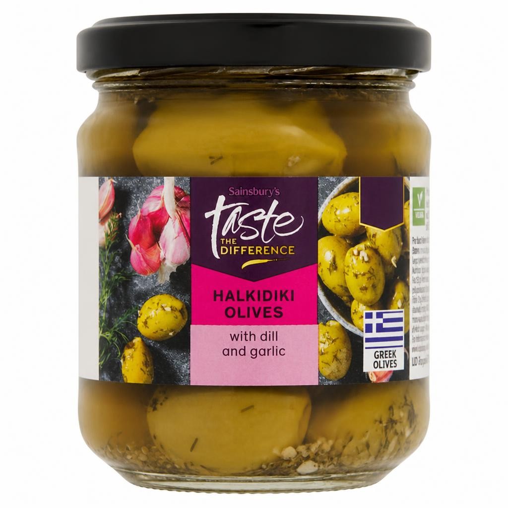 Sainsbury's Halkidiki Olives, Taste the Difference 190g