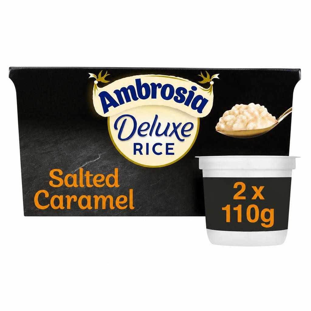 Ambrosia Deluxe Rice Pudding Salted Caramel 2x100g