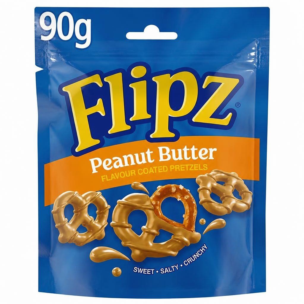 Flipz Peanut Butter Flavour Coated Pretzel Snacks 90g