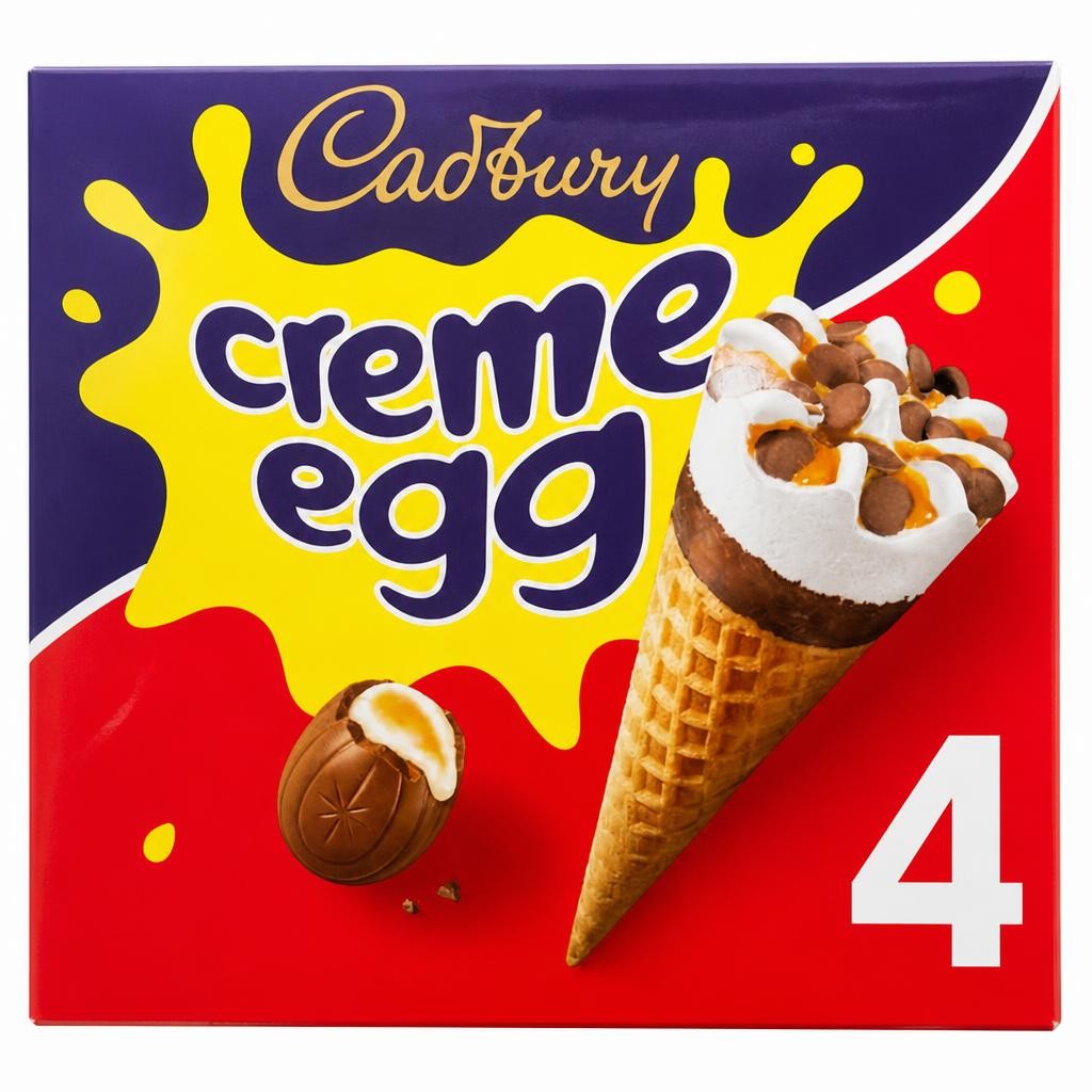 Cadbury Creme Egg Ice Cream Cones 4x100ml