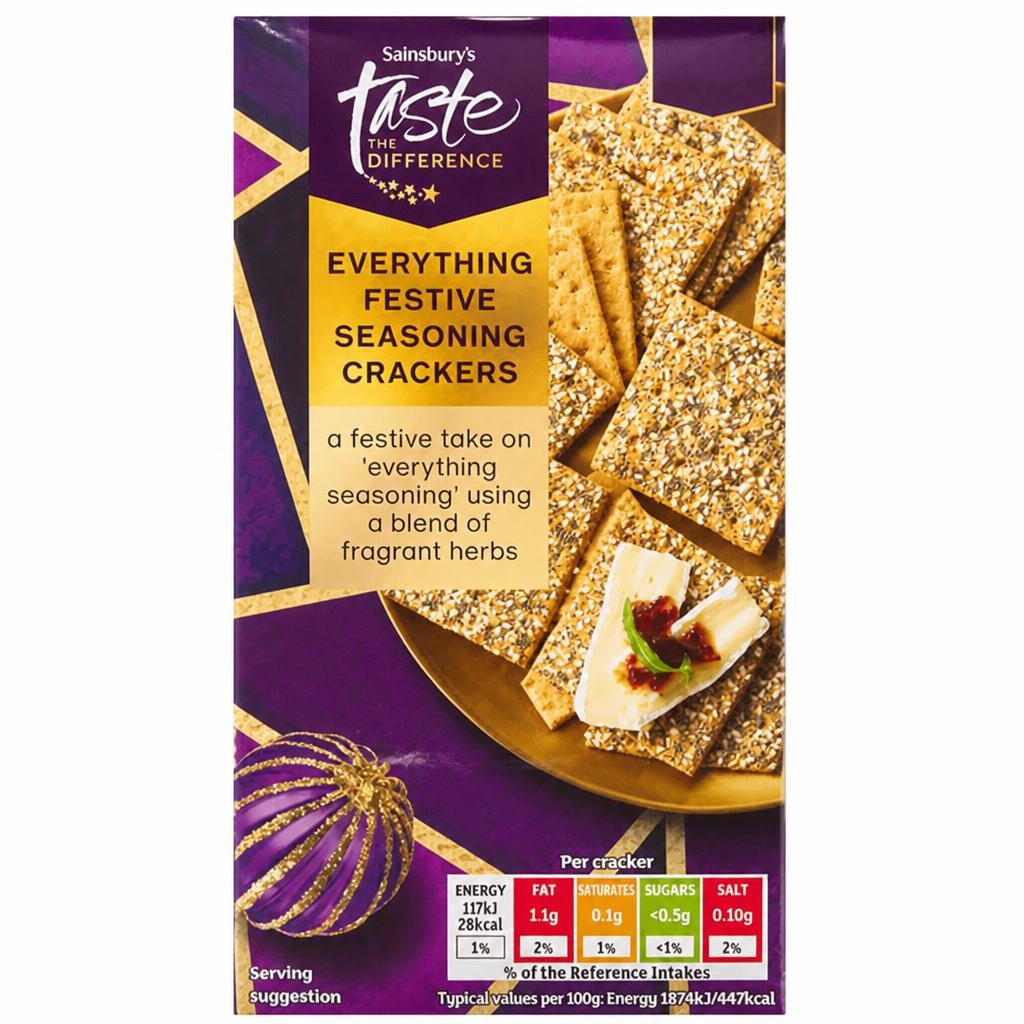 Sainsbury's Everything Festive Seasoning Crackers, Taste the Difference 100g