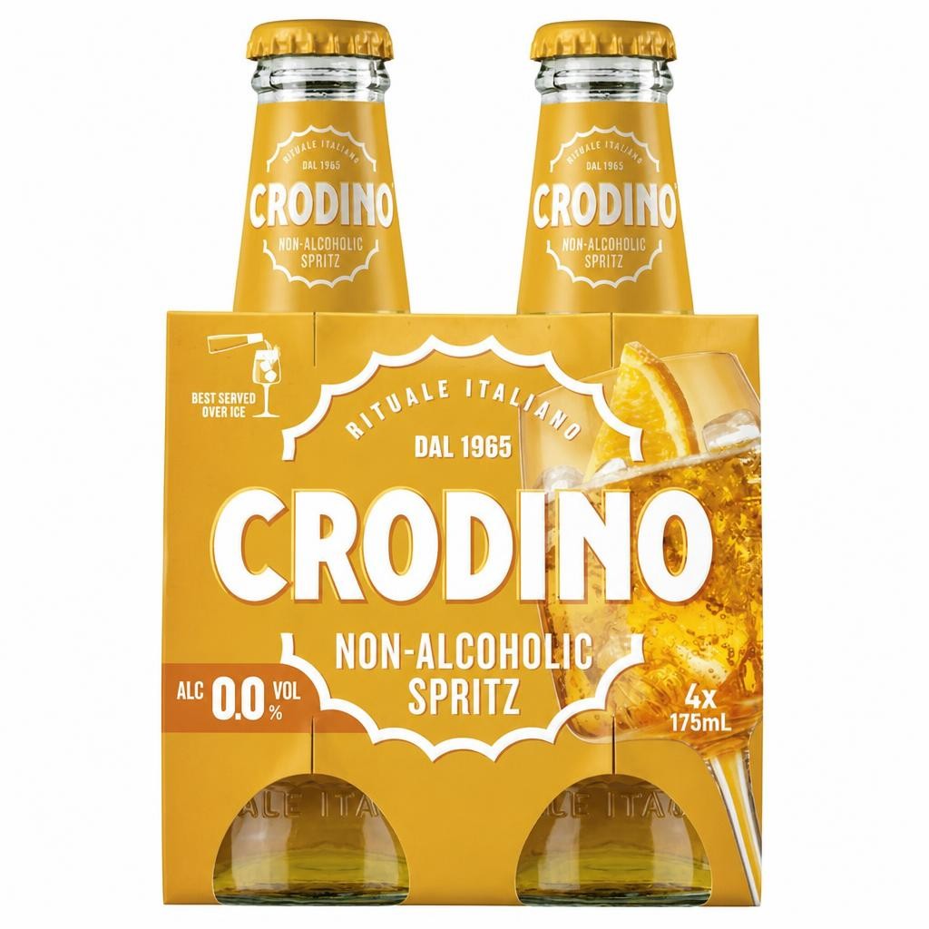 Crodino Nat 0.00% Alcohol Free x4 175ml