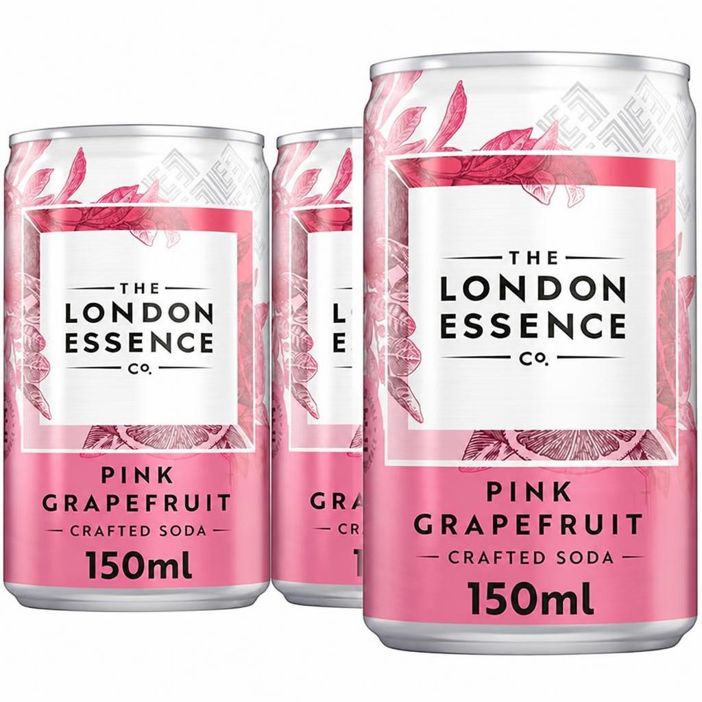 The London Essence Co. Pink Grapefruit Crafted Soda Cans 6 x 150ml