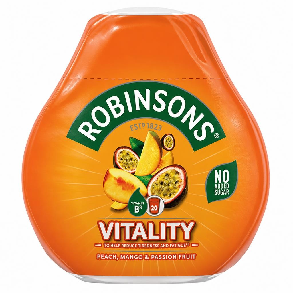 Robinsons Vitality Benefit Drops Peach Mango & Passion Fruit with Vitamin B3 66ml