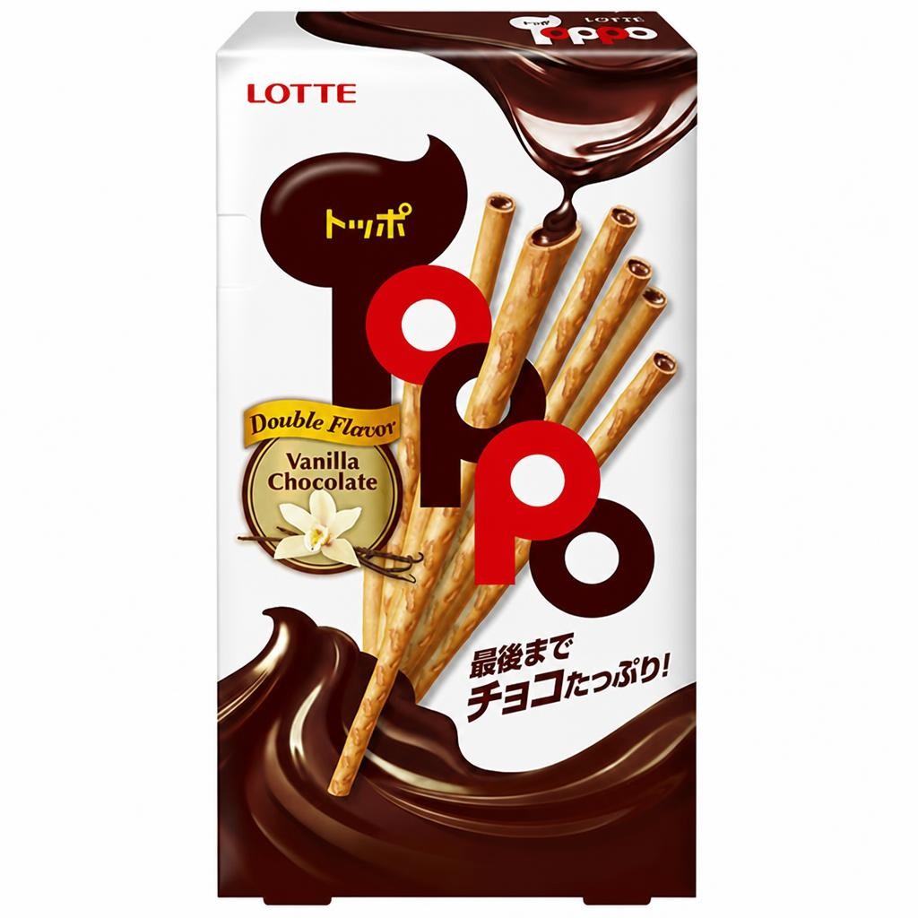 Lotte Toppo Double Flavour Vanilla Chocolate 40g