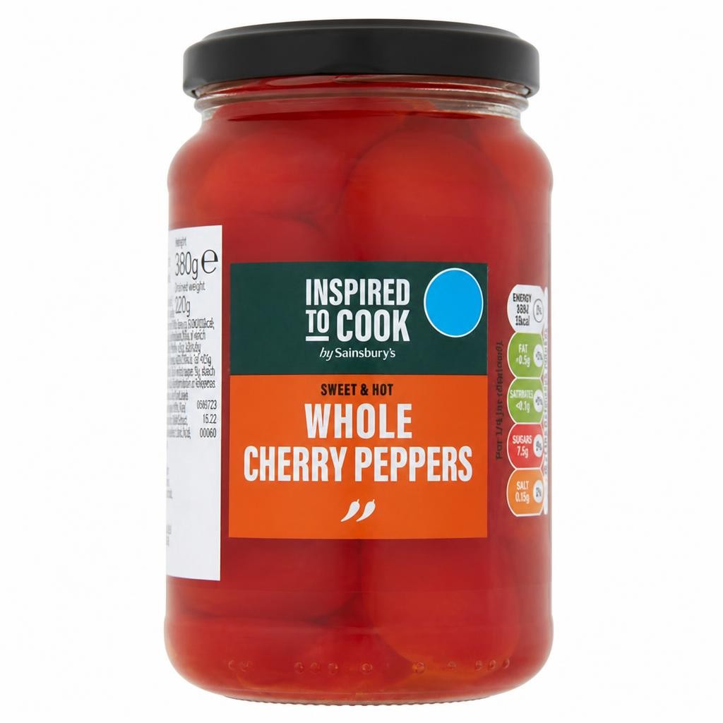 Sainsbury's Sweet & Hot Whole Cherry Peppers, Inspired to Cook 380g (120g*)