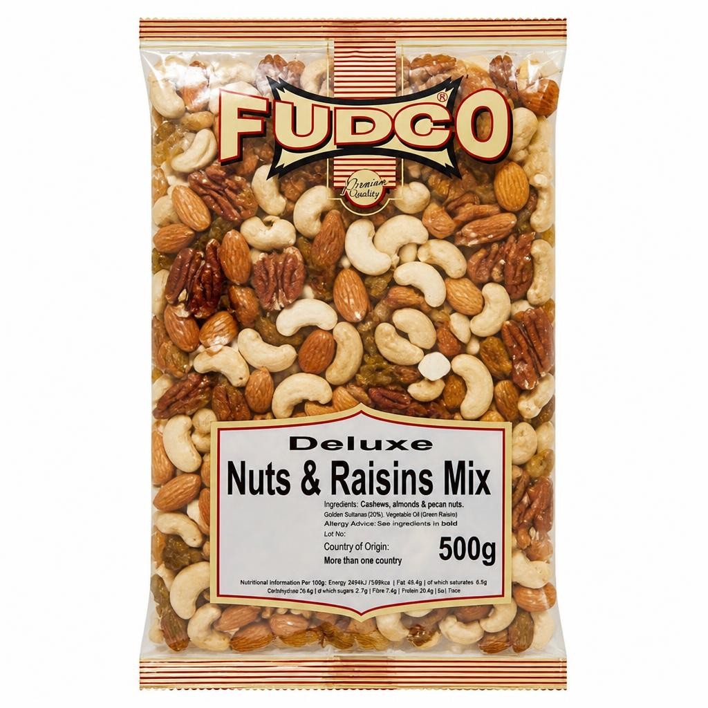 Fudco Deluxe Nuts & Raisins Mix 500g