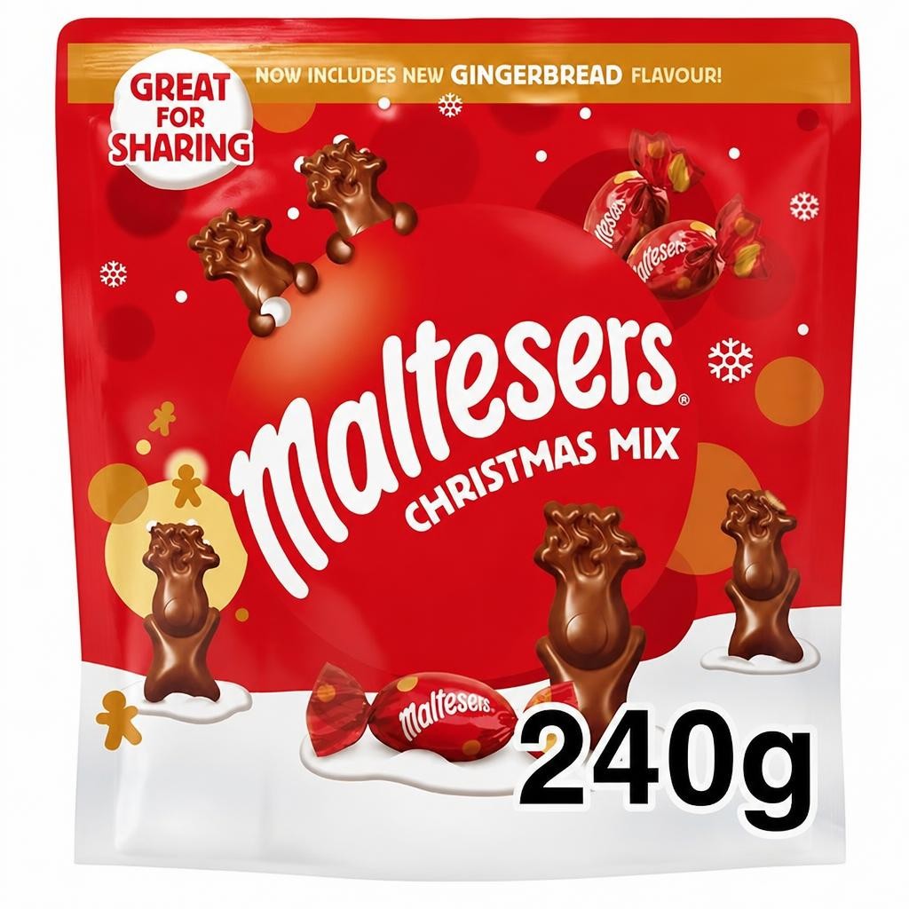 Maltesers Milk Chocolate & Gingerbread Christmas Pouch 240g