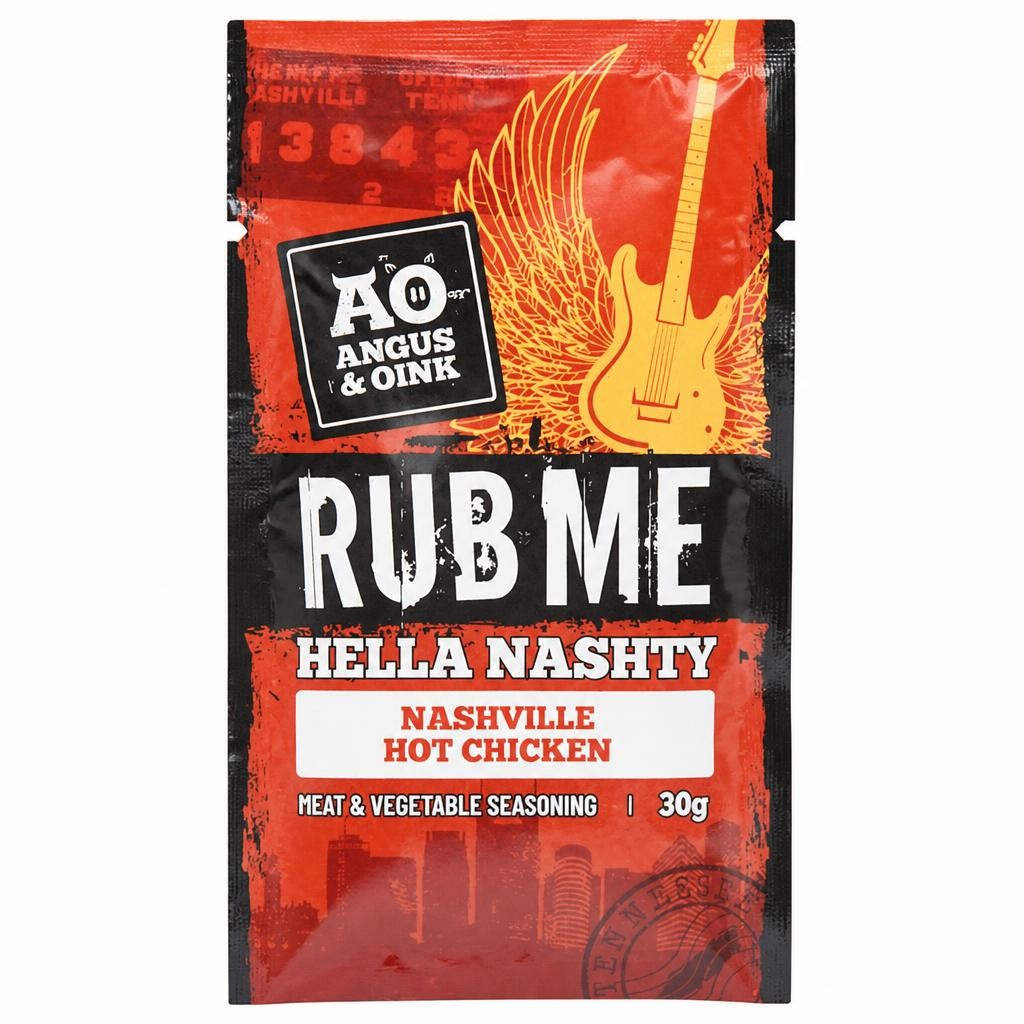 Angus & Oink Rub Me Hella Nashty Nashville Hot Chicken Meat & Vegetable Seasoning 30g