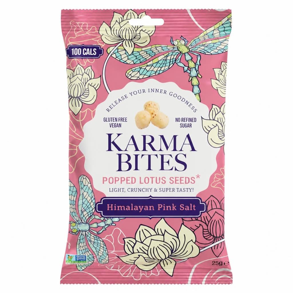 Karma Bites Himalayan Pink Salt Popped Lotus Seeds 25g