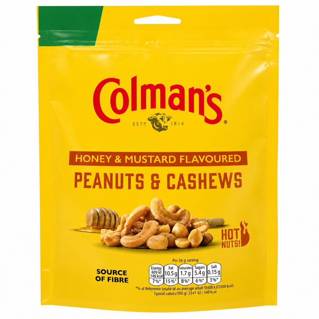 Colman's Honey & Mustard Flavoured Peanuts & Cashews 130g