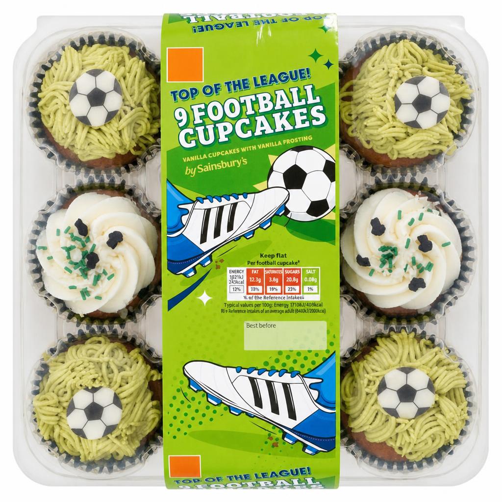 Sainsbury's Football Cupcakes x9 457g